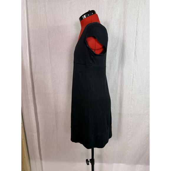 New York And Co Black Dress Size Medium Black Cap Sleeve Knee Length D762 - Picture 3 of 10